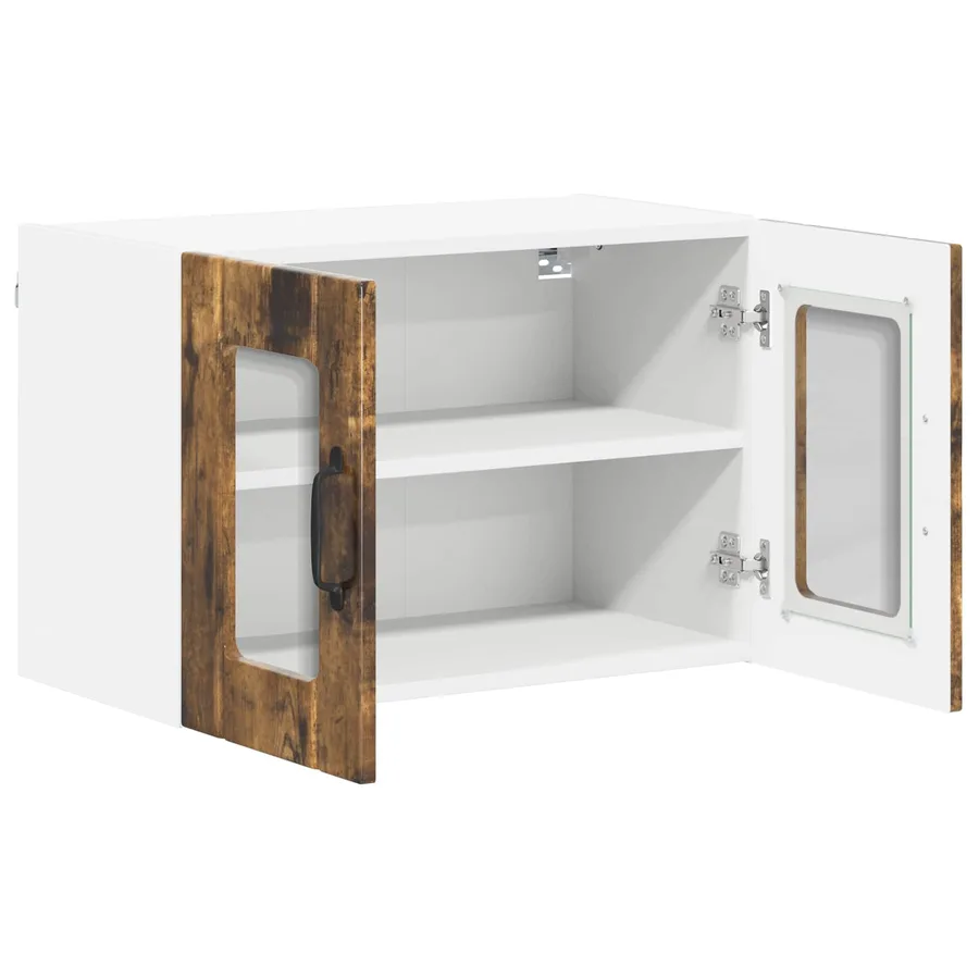 Cabinet en verre mural LUCCA 2 pcs Chêne fumé 60 x 31 x 40 cm - 6