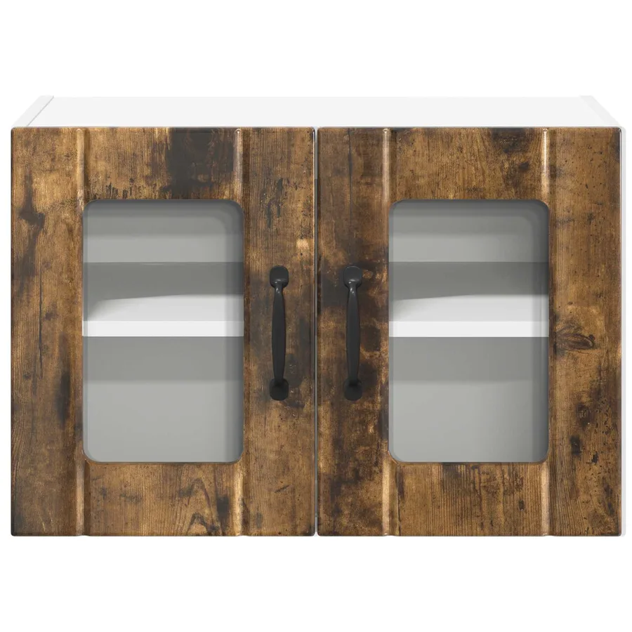 Cabinet en verre mural LUCCA 2 pcs Chêne fumé 60 x 31 x 40 cm - 7