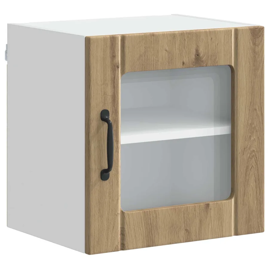 Cabinet en verre mural LUCCA Chêne artisanal 40 x 31 x 40 cm - 2