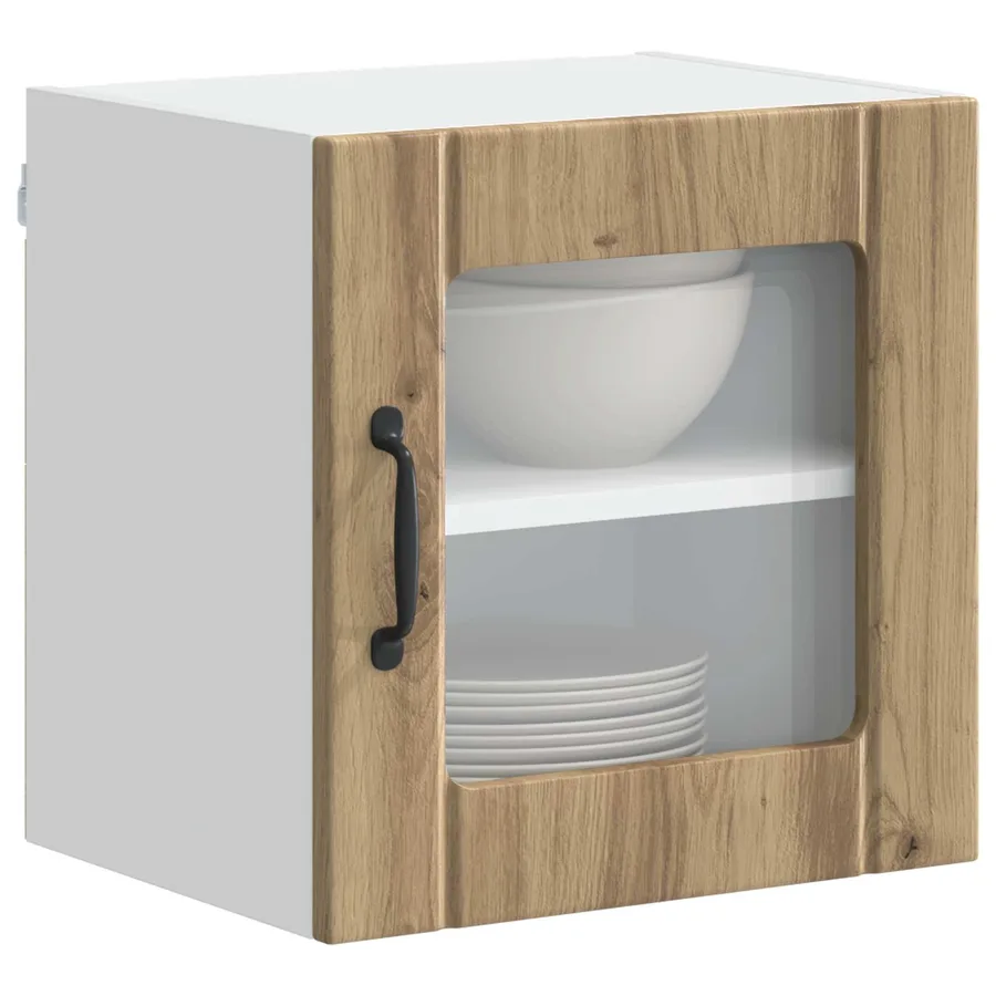 Cabinet en verre mural LUCCA Chêne artisanal 40 x 31 x 40 cm - 3