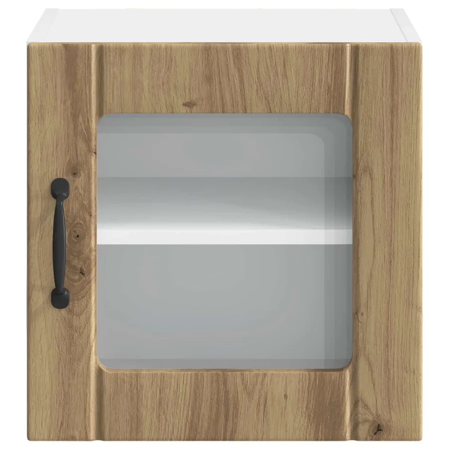 Cabinet en verre mural LUCCA Chêne artisanal 40 x 31 x 40 cm - 6