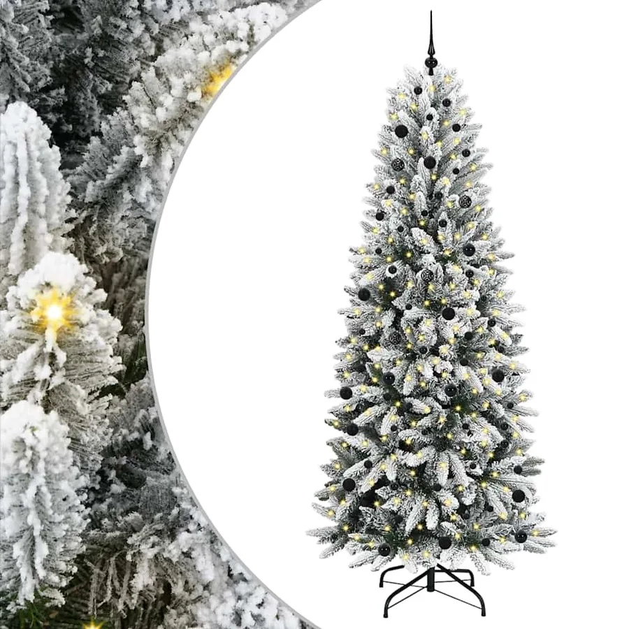 Sapin de Noël artificiel avec 300 LED avec support Blanc 240 cm - 2