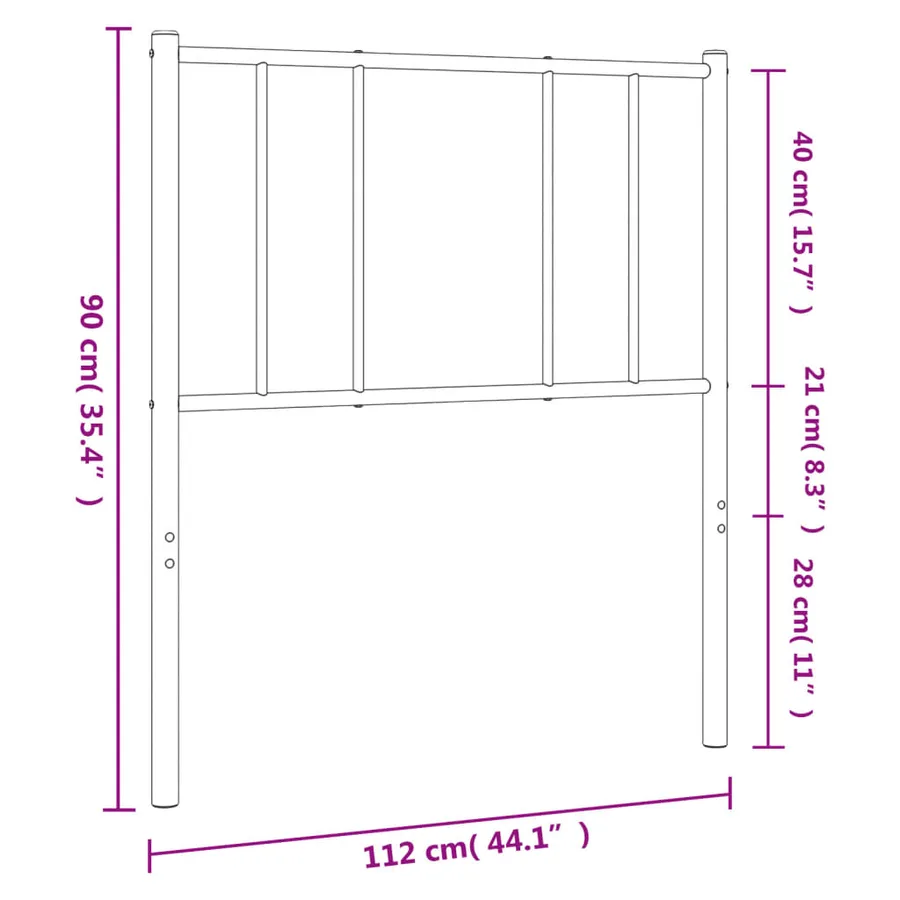 Tête de lit de remplacement métal noir 107 cm - 7