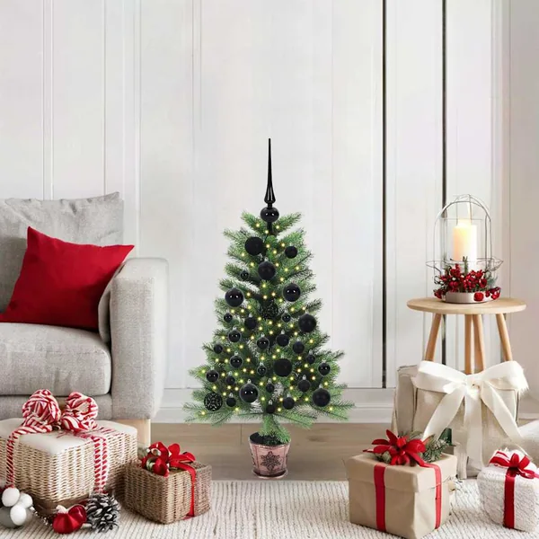 Sapin de Noël avec 150 LED avec support Vert 90 cm PE
