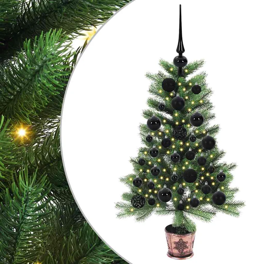 Sapin de Noël avec 150 LED avec support Vert 90 cm PE - 2