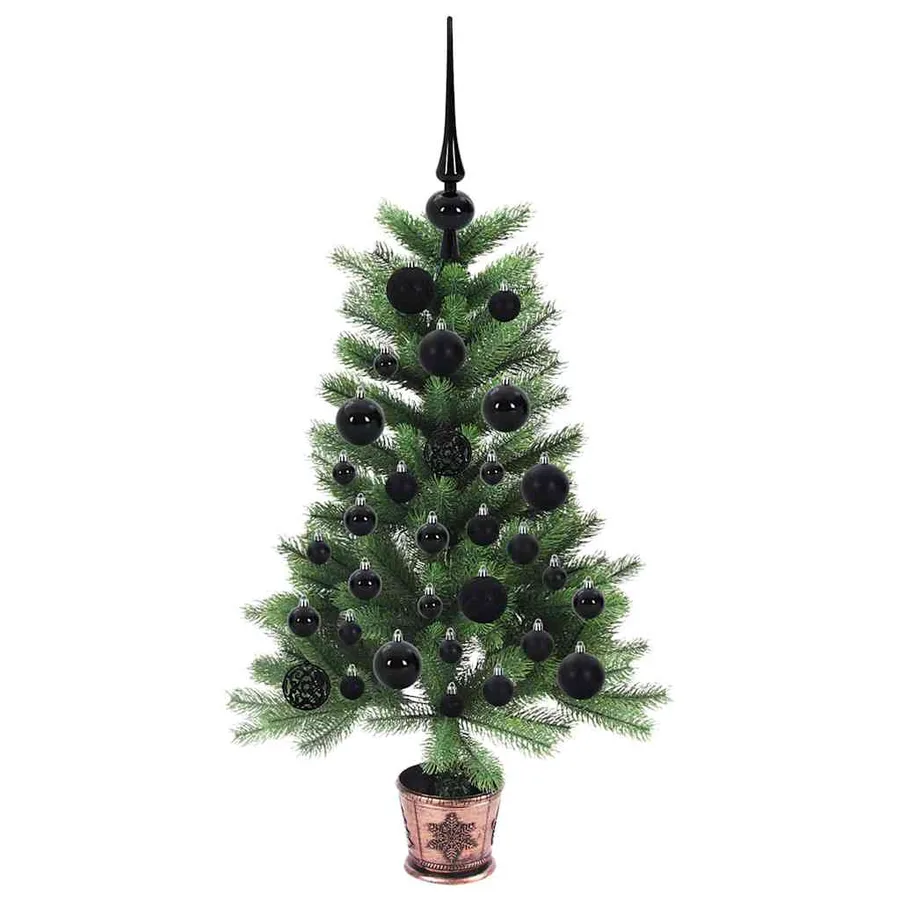 Sapin de Noël avec 150 LED avec support Vert 90 cm PE - 4