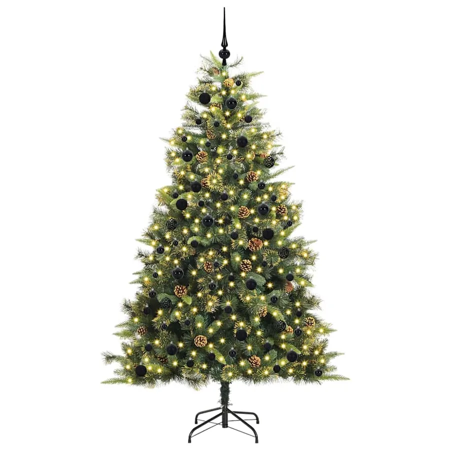 Sapin de Noël artificiel avec branches pliables et cônes 240 cm - 3