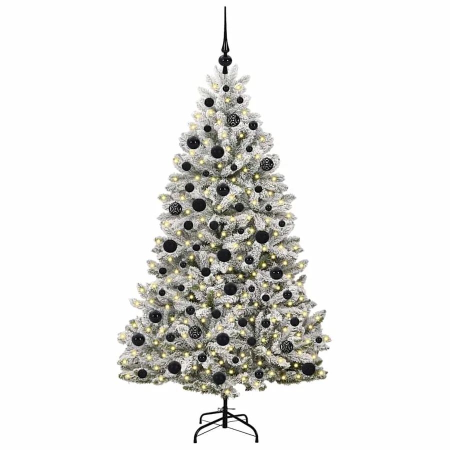 Sapin de Noël artificiel Vert et blanc 180 cm PVC et métal - 3