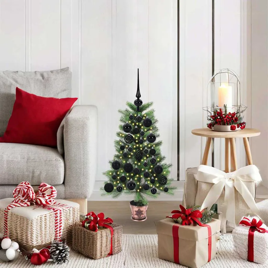 Sapin de Noël avec 150 LED avec support Vert 65 cm PE