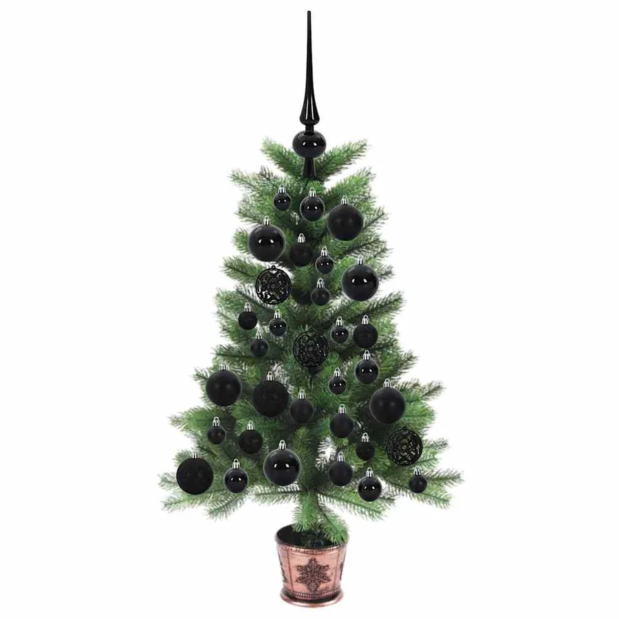 Sapin de Noël avec 150 LED avec support Vert 65 cm PE - 4