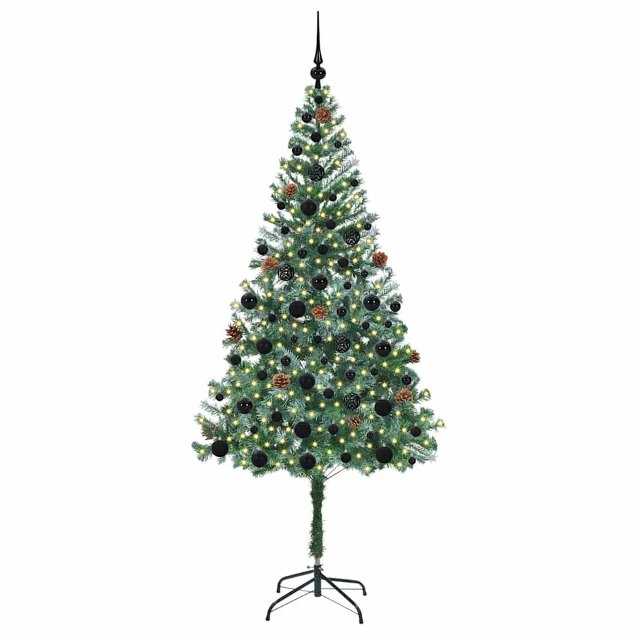Sapin de Noël artificiel avec 300 LED Vert 180 cm PVC et Acier - 3