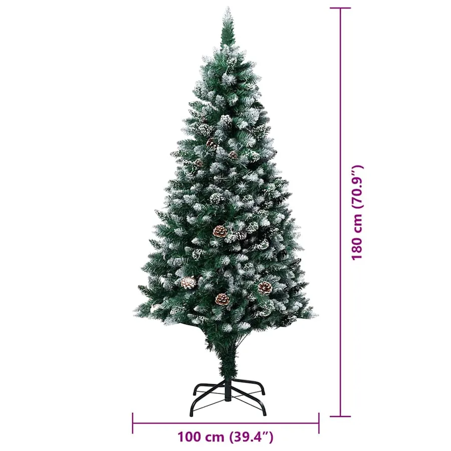 Sapin de Noël artificiel Vert 180 cm PVC, Acier et Plastique - 15