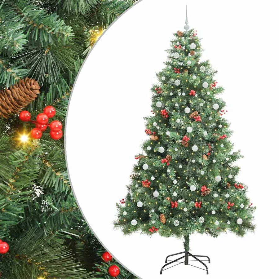 Sapin de Noël artificiel Vert 240 cm PVC et métal - 2