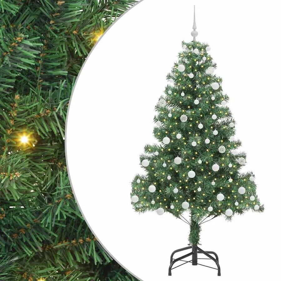 Sapin de Noël avec 300 LED avec support Vert 180 cm PVC - 2
