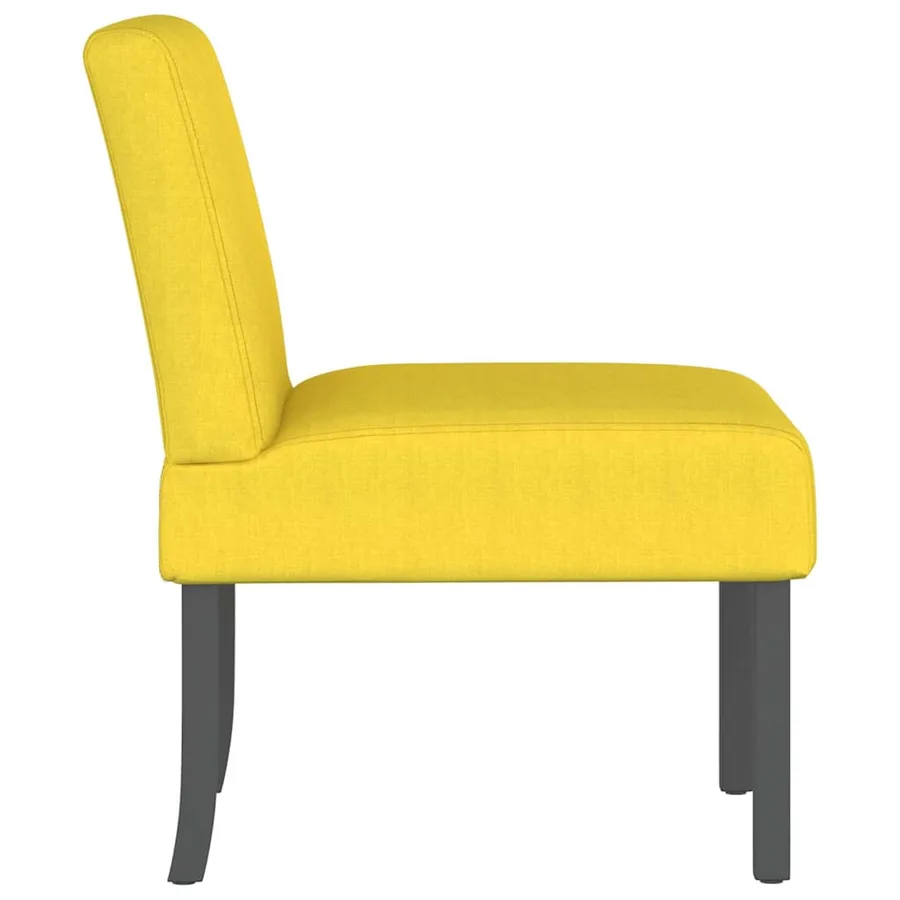 Fauteuil sans accoudoirs jaune clair tissu - 4