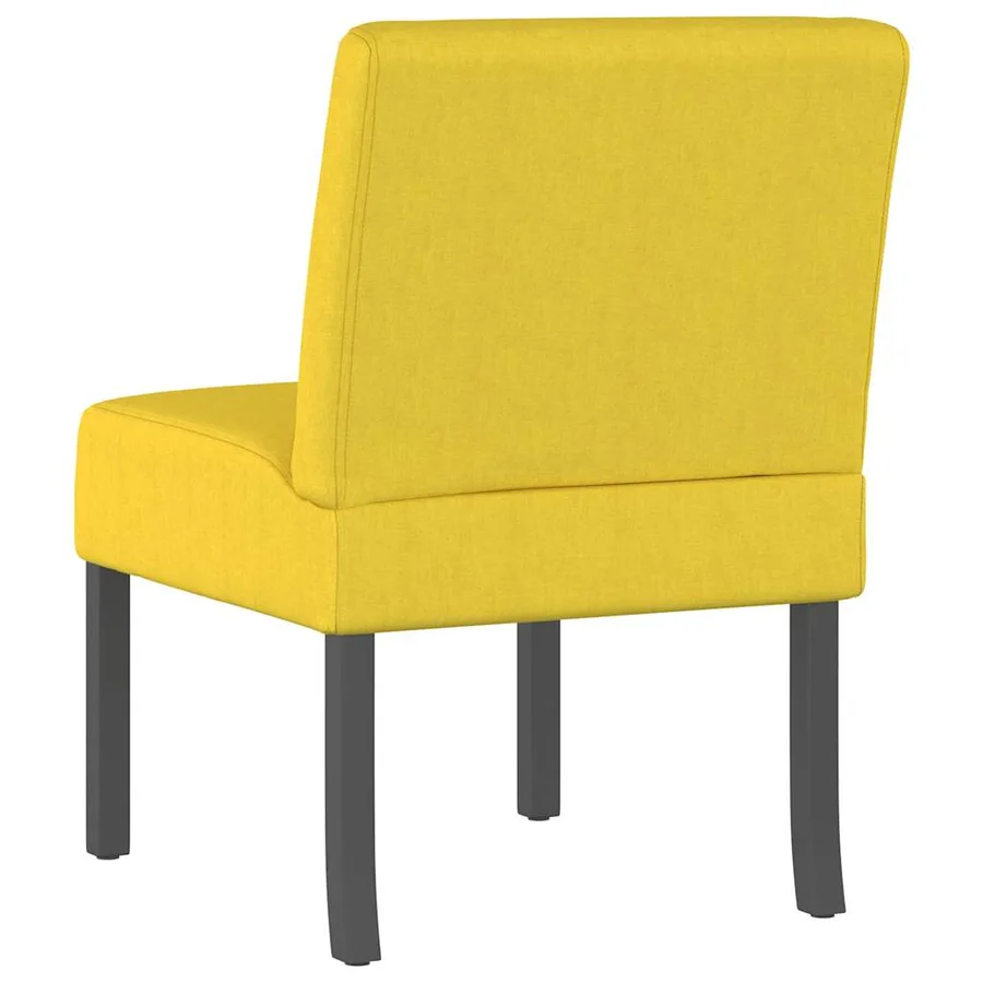 Fauteuil sans accoudoirs jaune clair tissu - 5