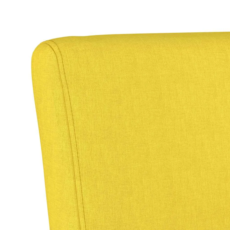 Fauteuil sans accoudoirs jaune clair tissu - 6
