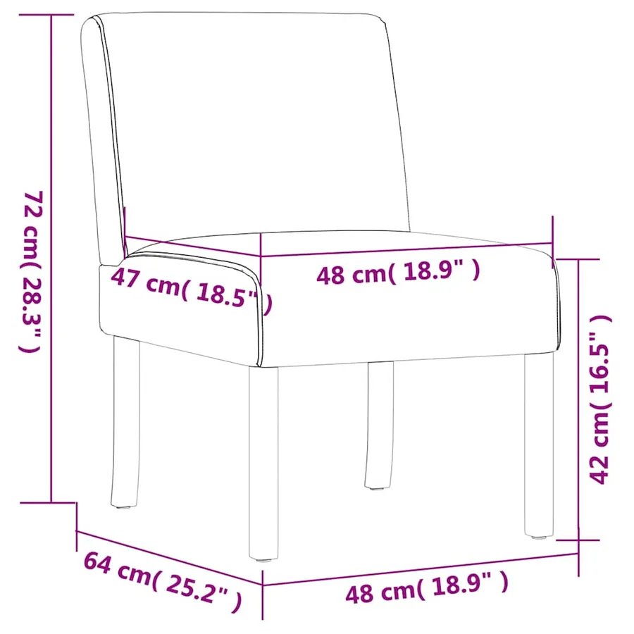 Fauteuil sans accoudoirs jaune clair tissu - 8