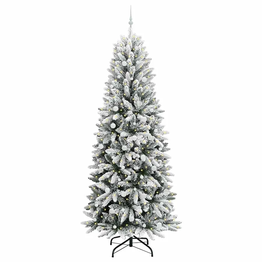 Sapin de Noël artificiel avec 300 LED avec support Blanc 240 cm - 3