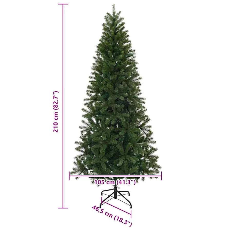 Sapin de Noël artificiel avec 300 LED Vert 210 cm PE et PVC - 16