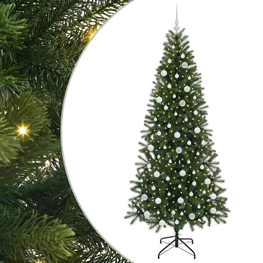 Sapin de Noël artificiel avec 300 LED Vert 210 cm PE et PVC - 2