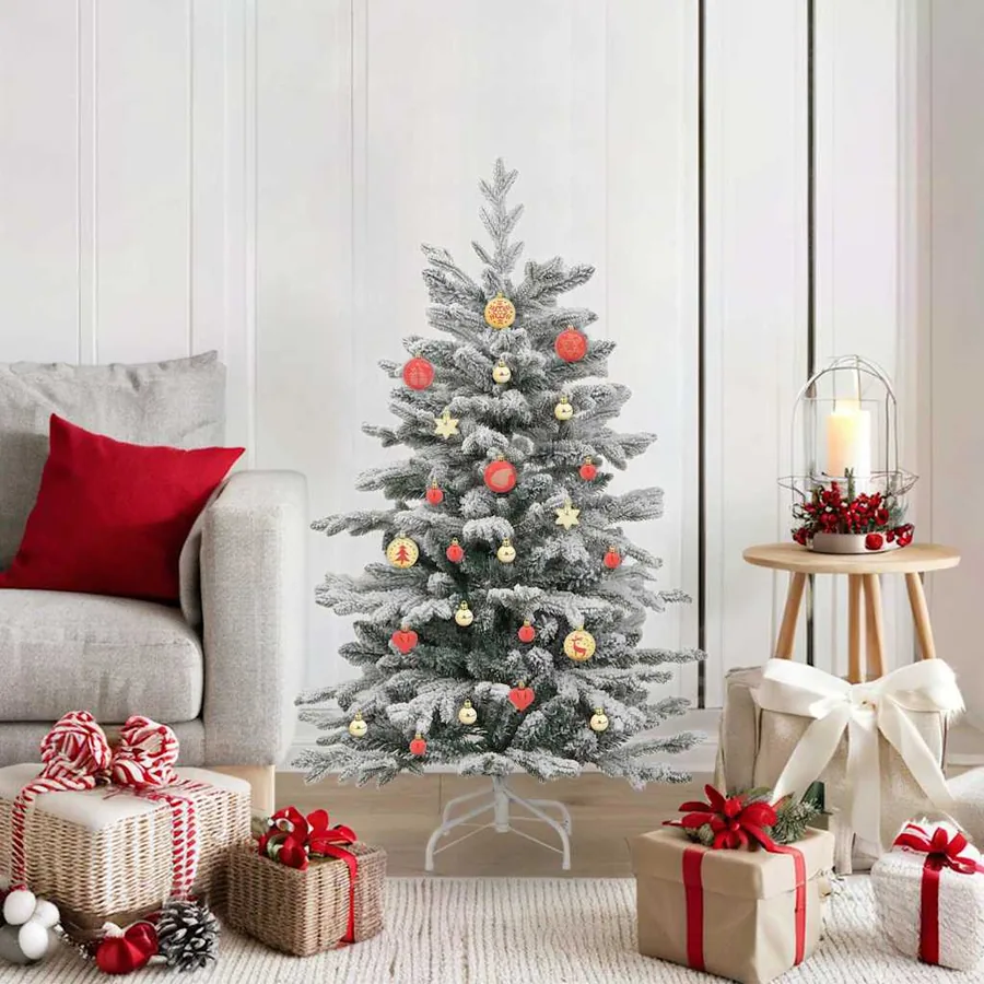 Ensemble de Boules de Noël 40 pcs or et rouge Plastique