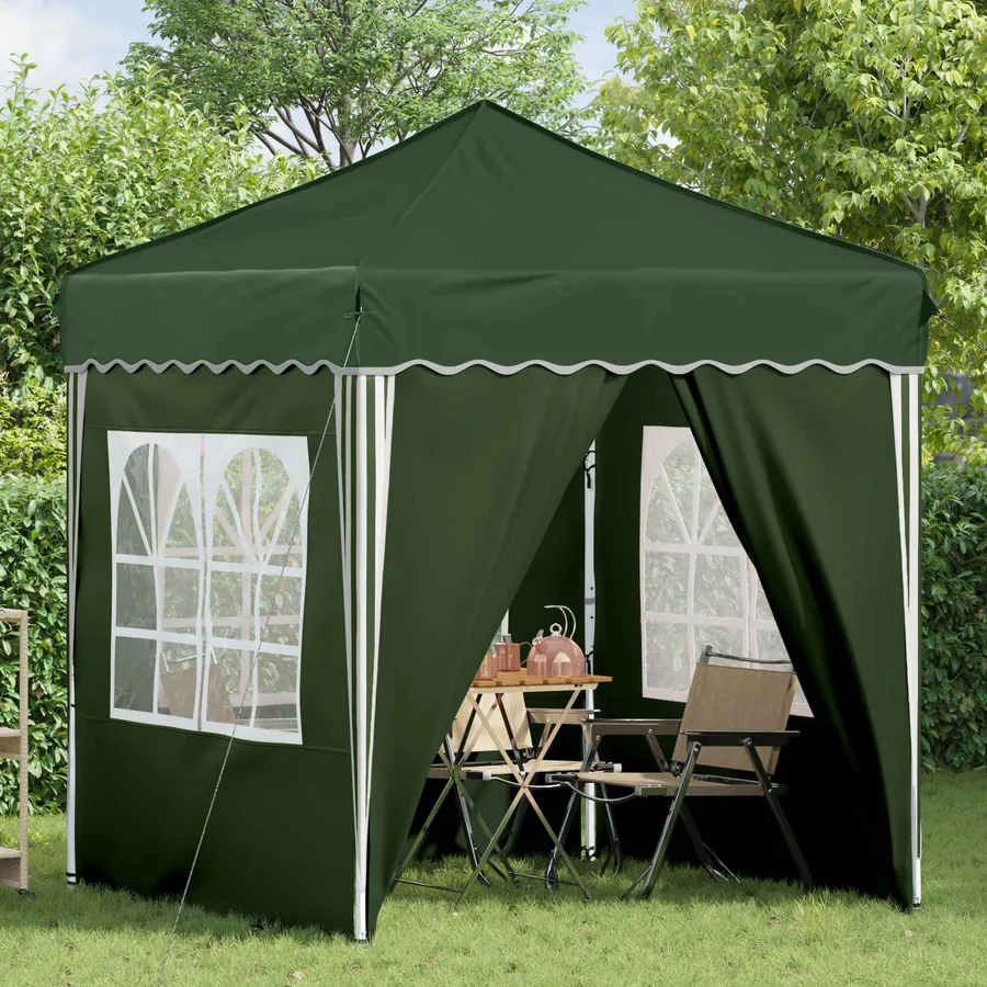 Tente de fête pop-up 195 x 195 x 245 cm Vert Tissu Oxford - 3