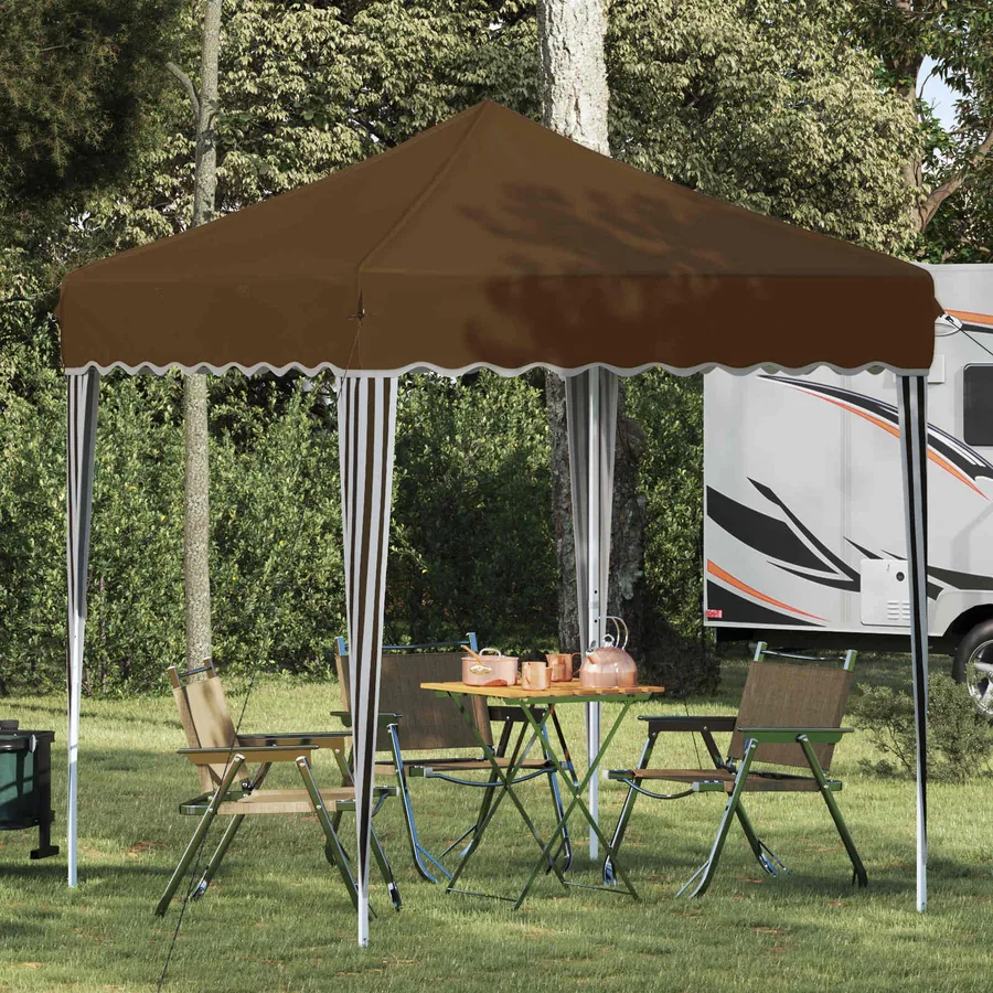 Tente de fête pop-up 195 x 195 x 245 cm Taupe Tissu Oxford