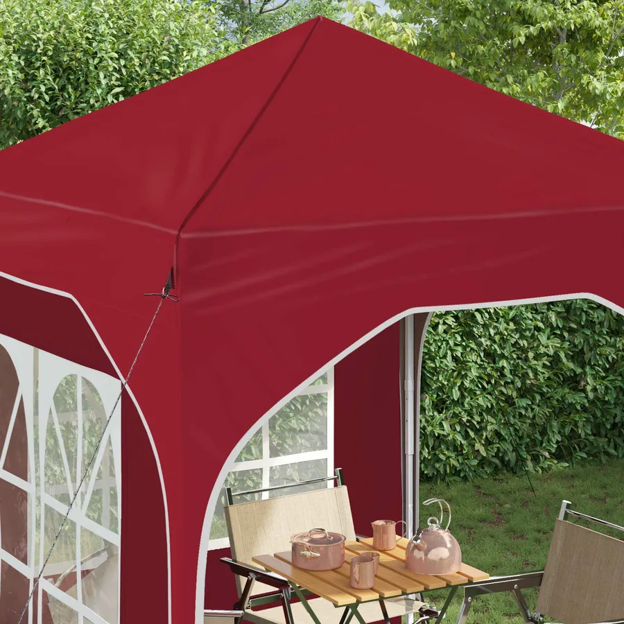 Tente de fête pop-up 192 x 192 x 245 cm Bordeaux - 4