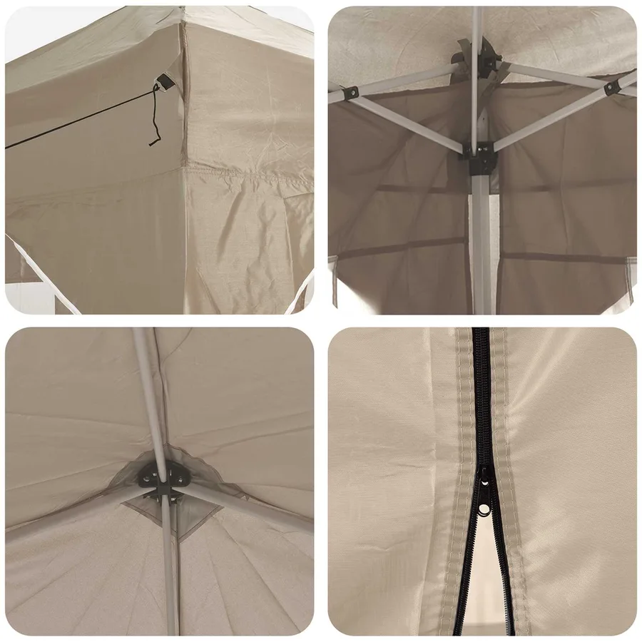 Tente de fête pop-up 192 x 192 x 245 cm Crème - 12