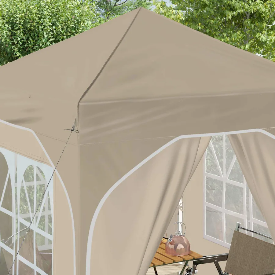 Tente de fête pop-up 192 x 192 x 245 cm Crème - 4