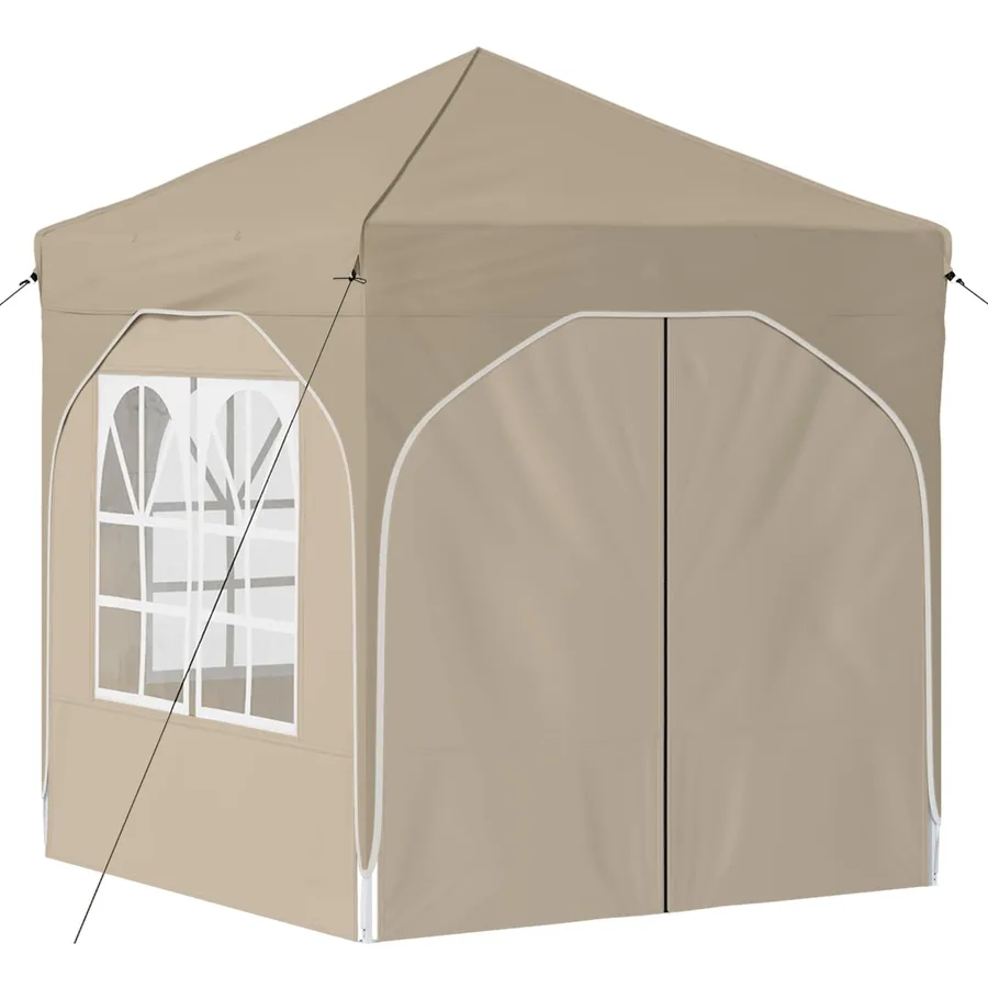 Tente de fête pop-up 192 x 192 x 245 cm Crème - 5