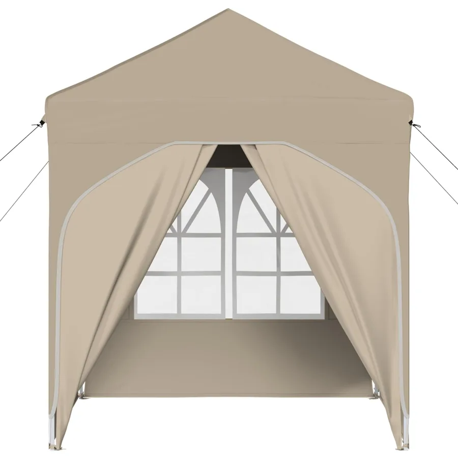 Tente de fête pop-up 192 x 192 x 245 cm Crème - 7
