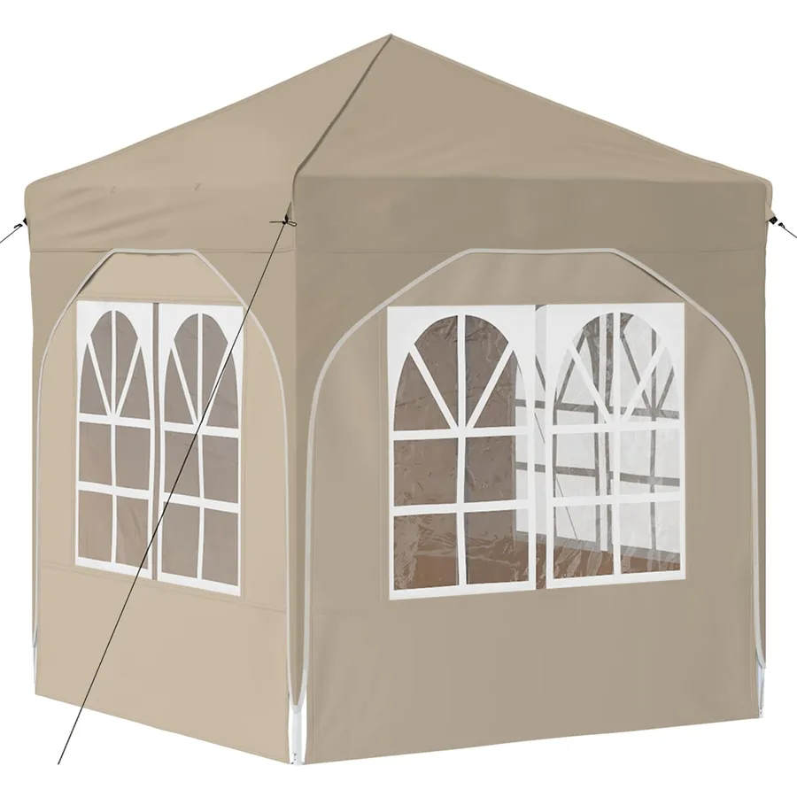 Tente de fête pop-up 192 x 192 x 245 cm Crème - 9