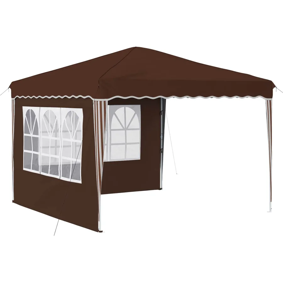 Tente de fête pop-up 288 x 288 x 245 cm Marron Tissu Oxford - 2