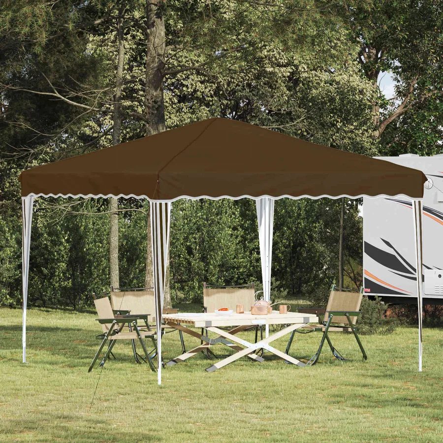 Tente de fête pop-up 288 x 288 x 245 cm Taupe Tissu Oxford