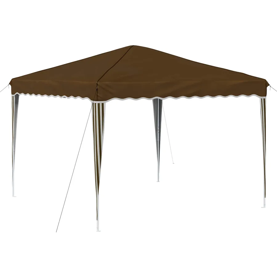 Tente de fête pop-up 288 x 288 x 245 cm Taupe Tissu Oxford - 2