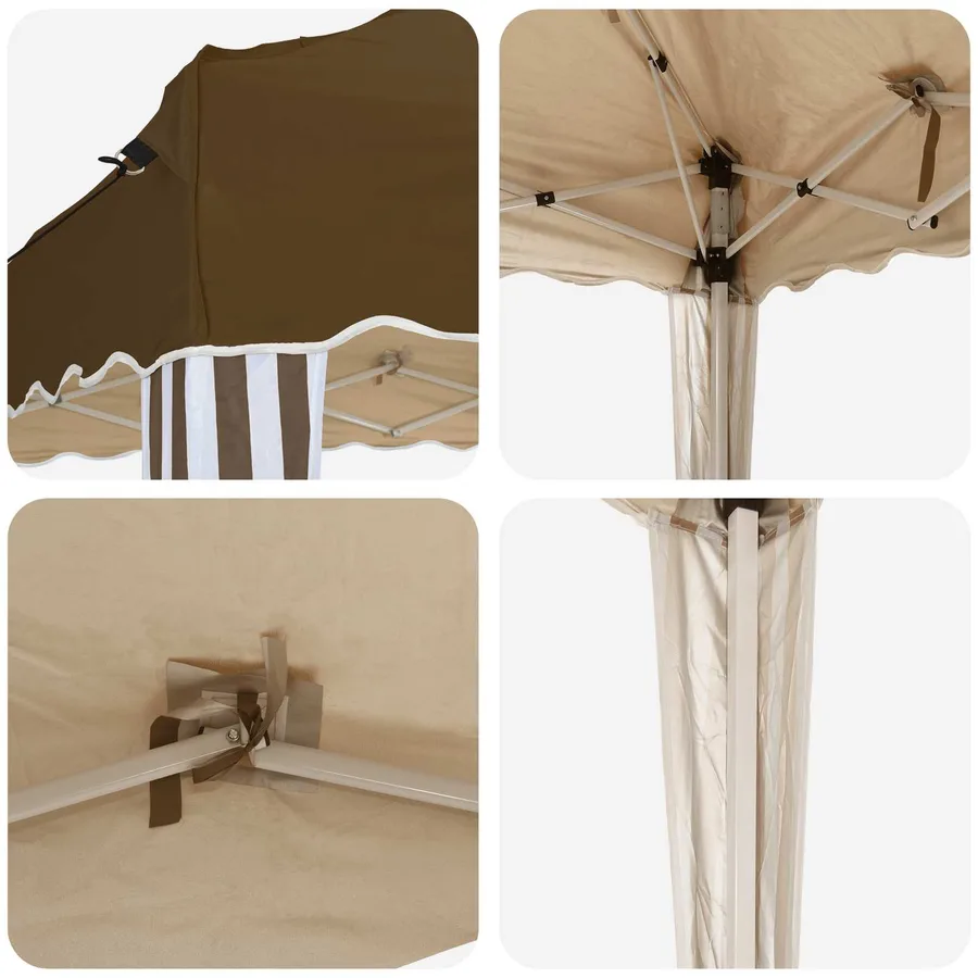 Tente de fête pop-up 288 x 288 x 245 cm Taupe Tissu Oxford - 9