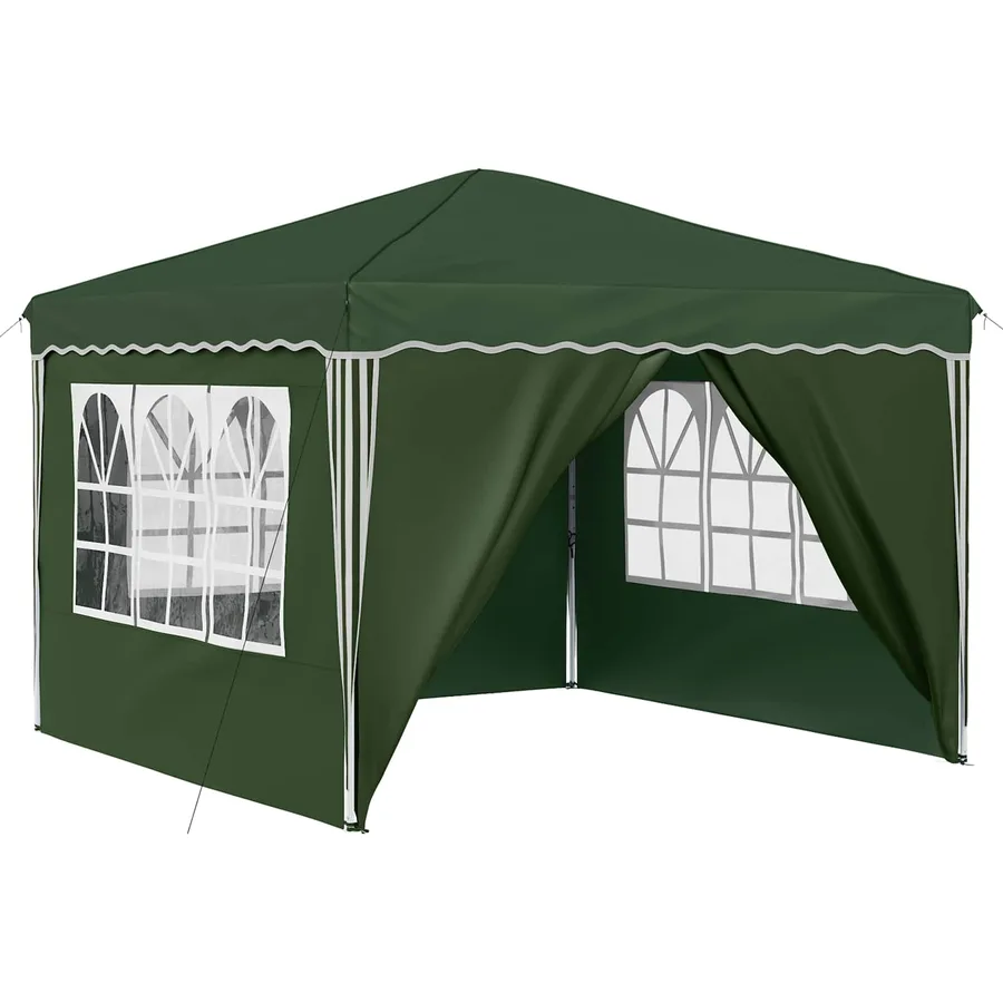 Tente de fête pop-up 288 x 288 x 245 cm Vert Tissu Oxford - 2