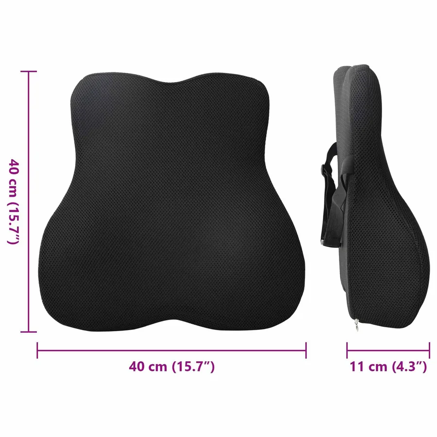 Coussin dorsal Noir Mousse à mémoire de forme 40 x 40 x 11 cm - 11