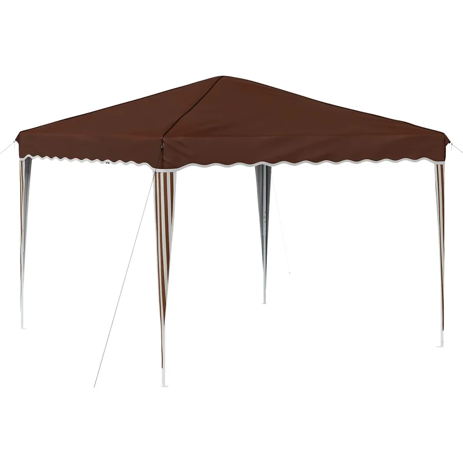 Tente de fête pop-up 288 x 288 x 245 cm Marron Tissu Oxford - 2