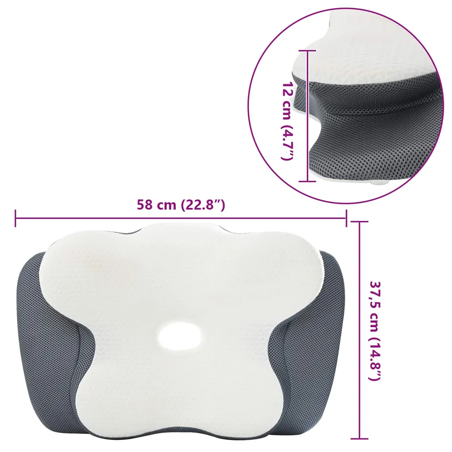 Coussin cervical Blanc Mousse à mémoire de forme - 12