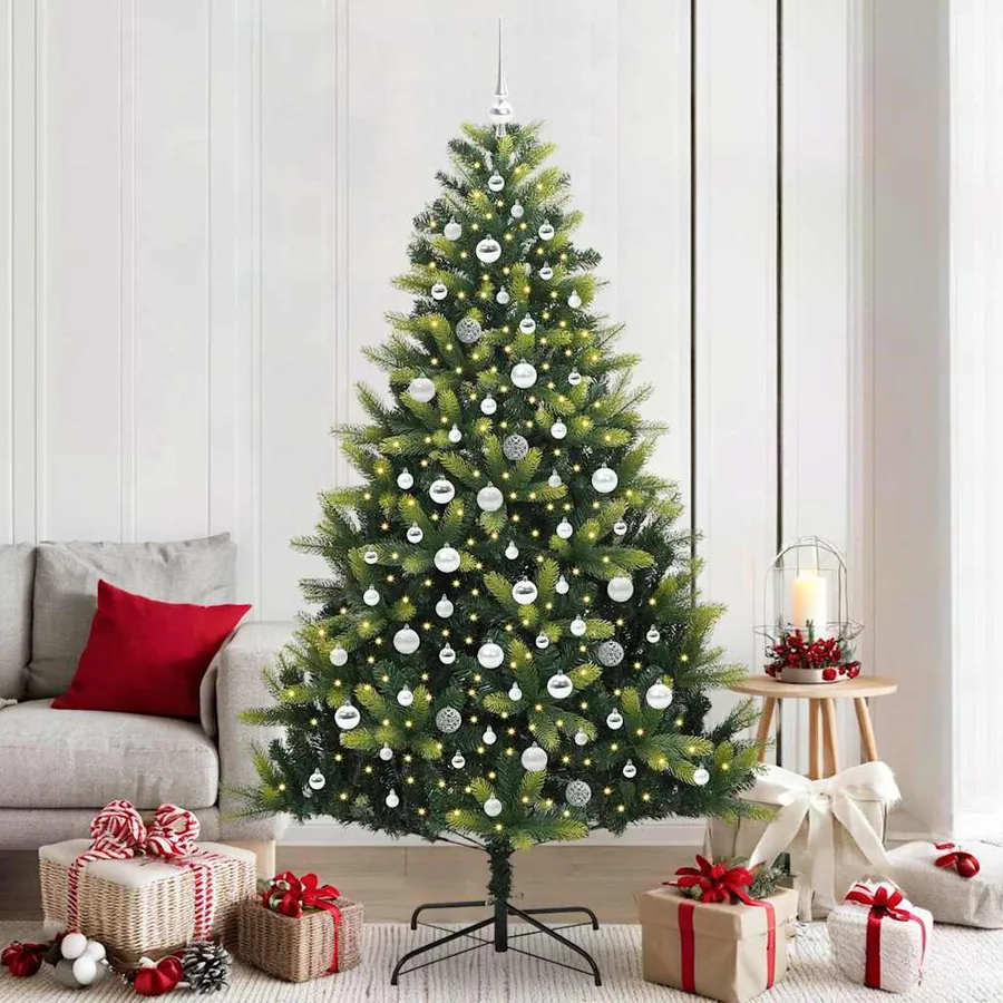 Arbre de Noël artificiel en silicone flexible 300 LEDs 210 cm