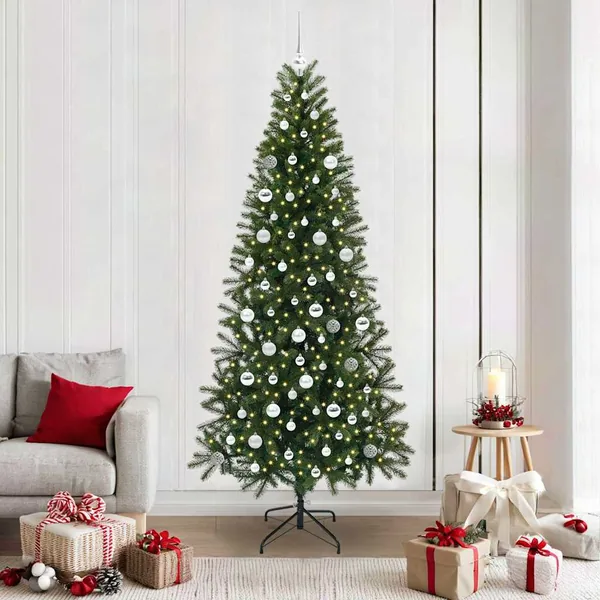 Sapin de Noël artificiel avec 300 LED Vert 210 cm PE et PVC