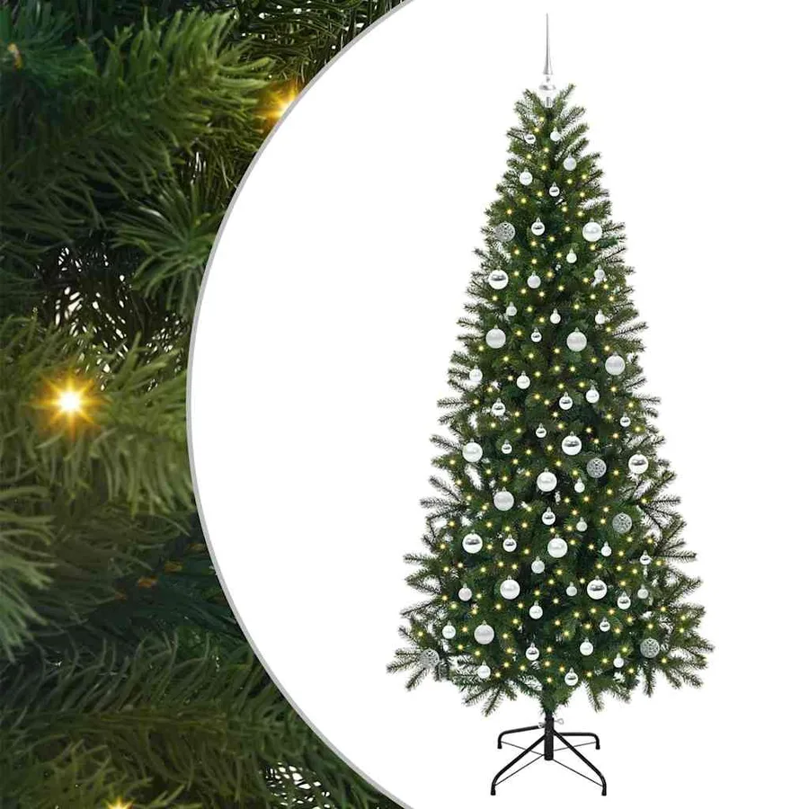 Sapin de Noël artificiel avec 300 LED Vert 210 cm PE et PVC - 2