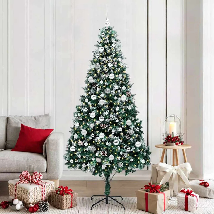 Sapin de Noël artificiel Vert 210 cm PVC, Acier et Plastique