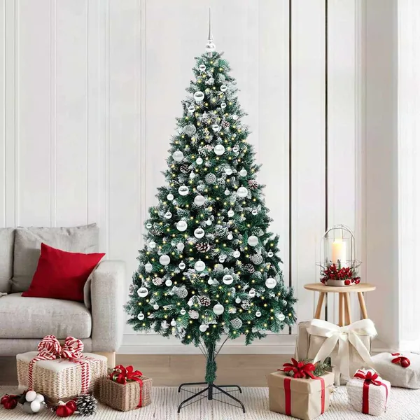 Sapin de Noël artificiel Vert 210 cm PVC, Acier et Plastique