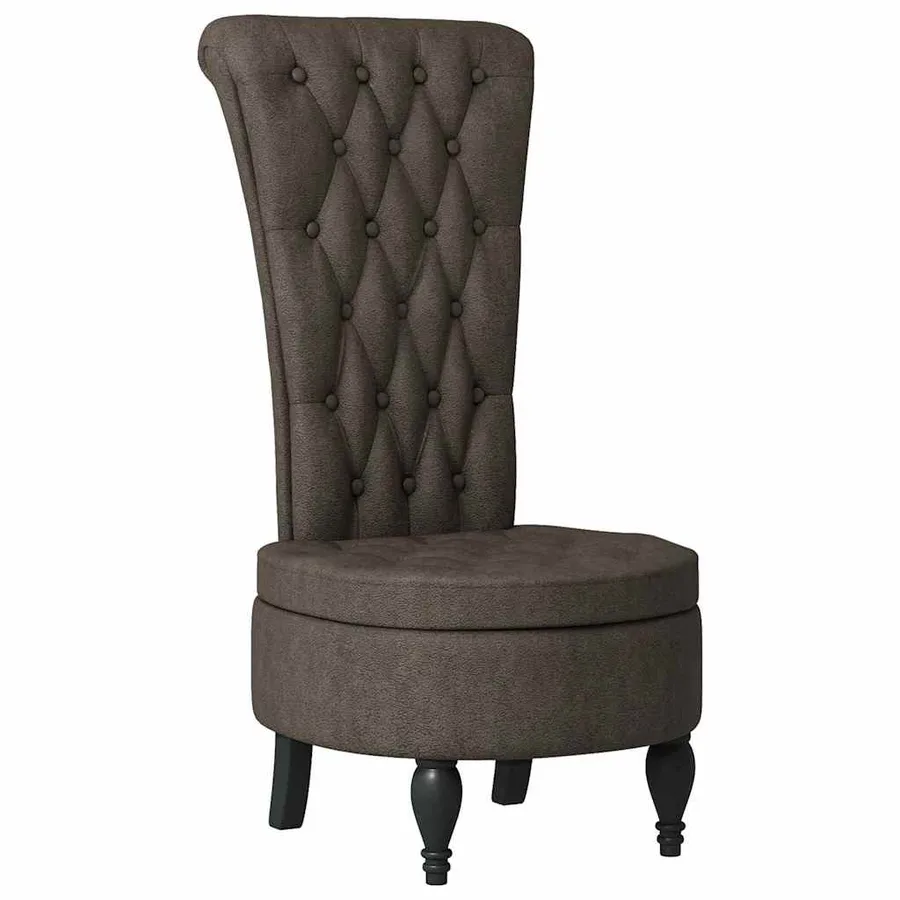 Fauteuil à pantoufle Gris foncé 56,5 x 70 x 110 cm Simili daim - 2
