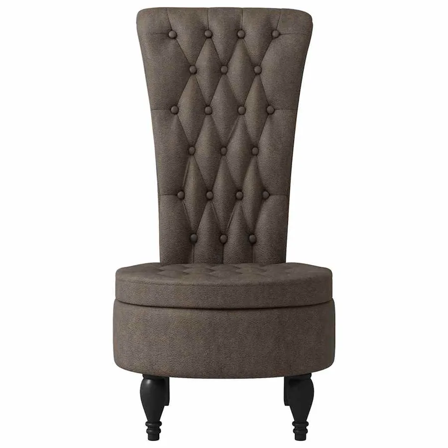 Fauteuil à pantoufle Gris foncé 56,5 x 70 x 110 cm Simili daim - 4