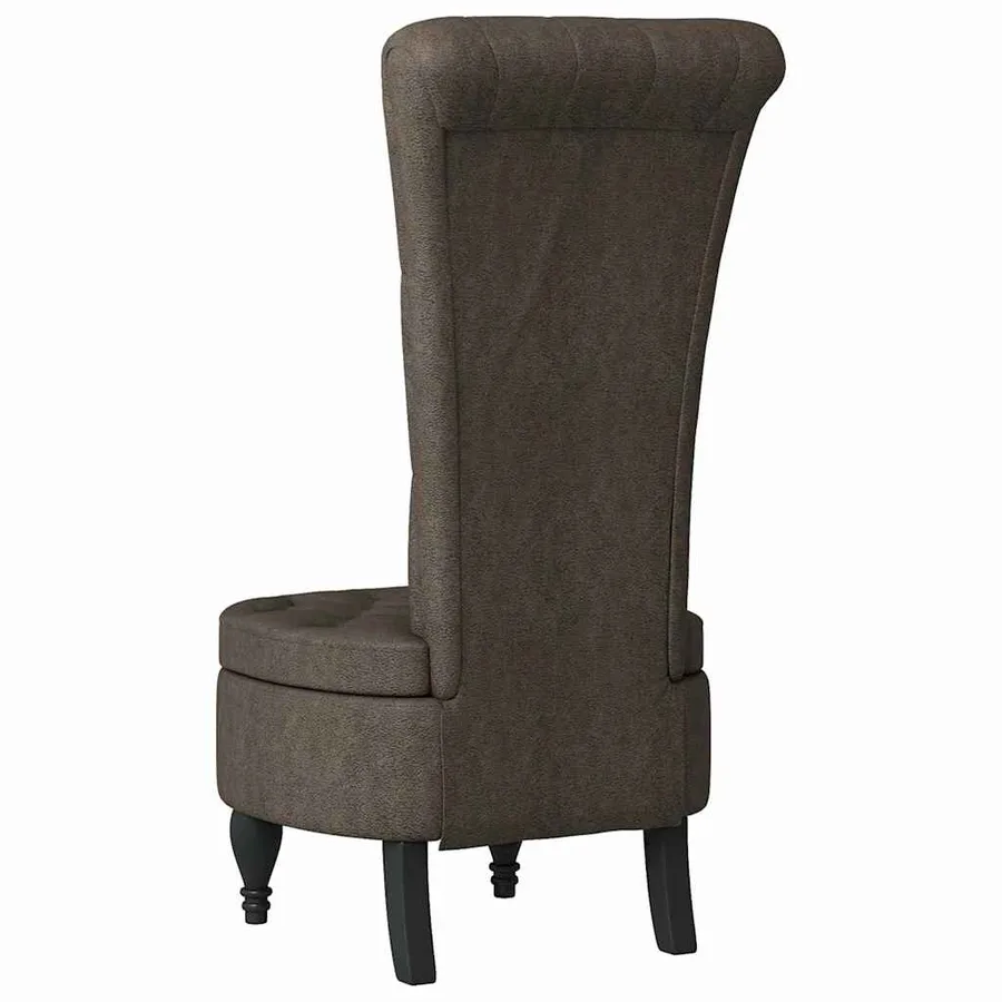 Fauteuil à pantoufle Gris foncé 56,5 x 70 x 110 cm Simili daim - 6